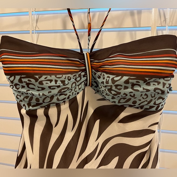 Max and Cleo Zebra/leopard print Halter dress - Picture 2 of 3